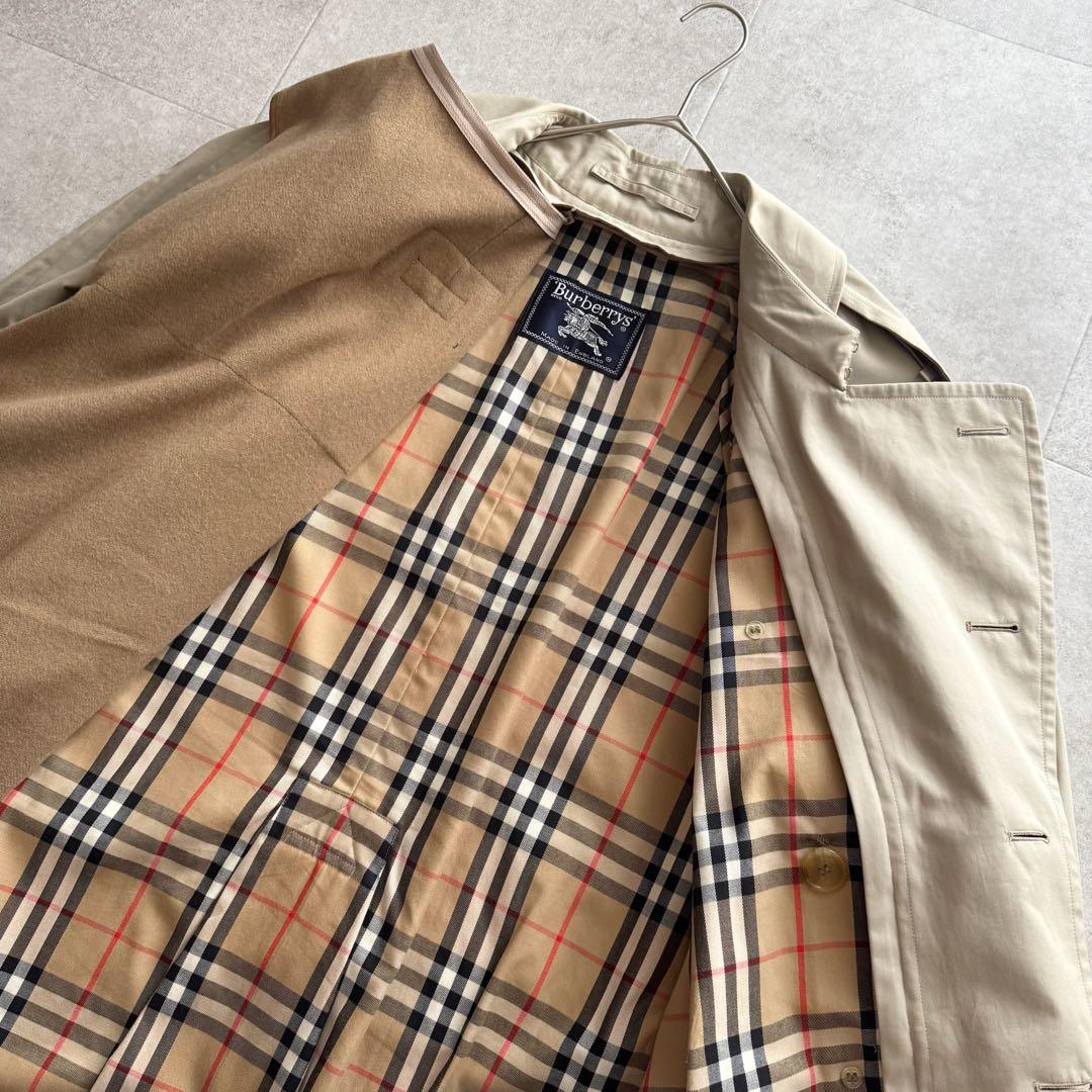 バーバリーズ　トレンチコート　ノバチェック　ライナー付　イングランド製　ベージュ