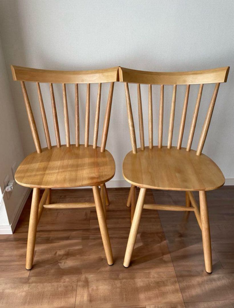 木製ダイニングチェア　ウィンザーチェア　2脚セット