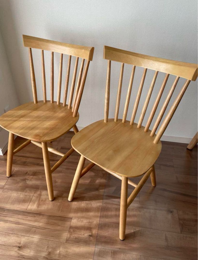 木製ダイニングチェア　ウィンザーチェア　2脚セット