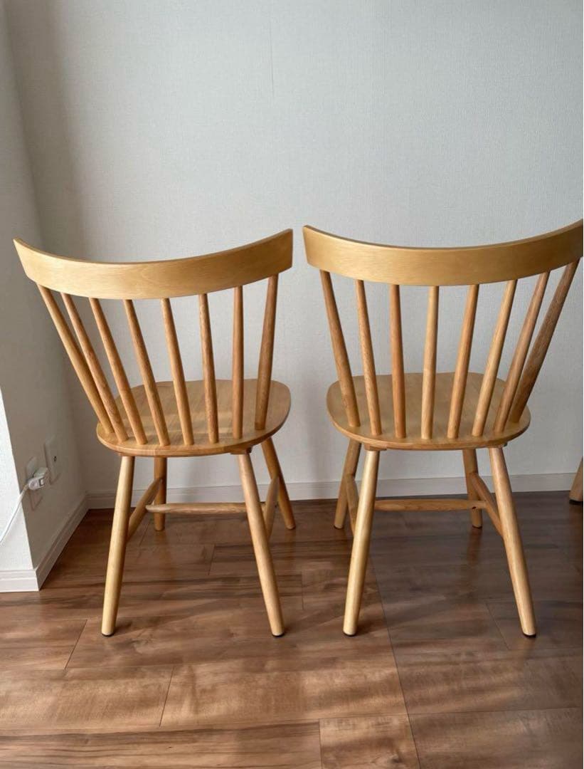 木製ダイニングチェア　ウィンザーチェア　2脚セット
