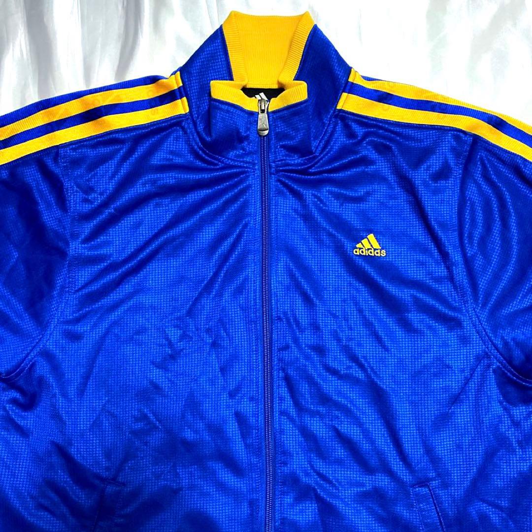 【希少色】00s adidas トラックジャケット カラー 青×黄 M