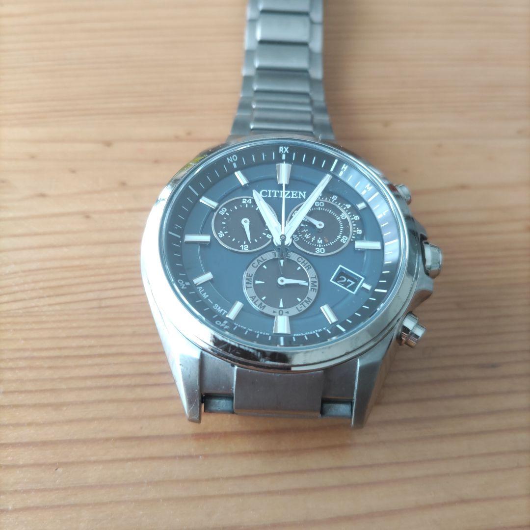 シチズン　アテッサ　AT3050-51L 電波時計　　青文字盤