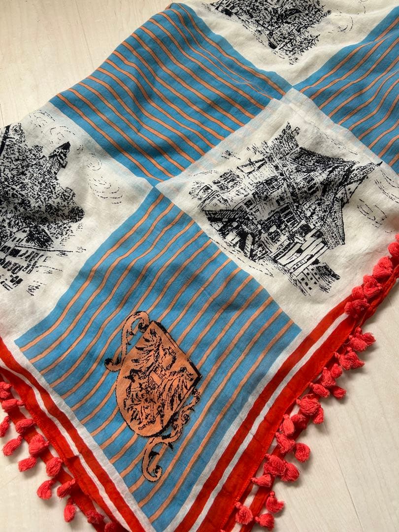 マニプリ manipuri ⭐︎フリンジポンポン付ストール 定価14300円