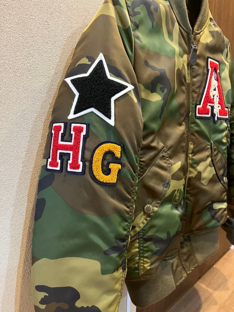 超名作HYSTERIC GLAMOUR高級AUSTINロゴ迷彩柄MA-1 S美品