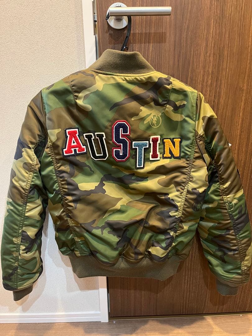 超名作HYSTERIC GLAMOUR高級AUSTINロゴ迷彩柄MA-1 S美品