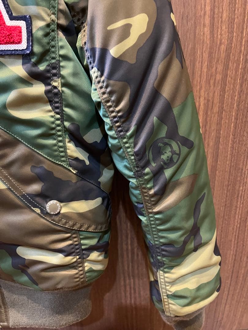 超名作HYSTERIC GLAMOUR高級AUSTINロゴ迷彩柄MA-1 S美品