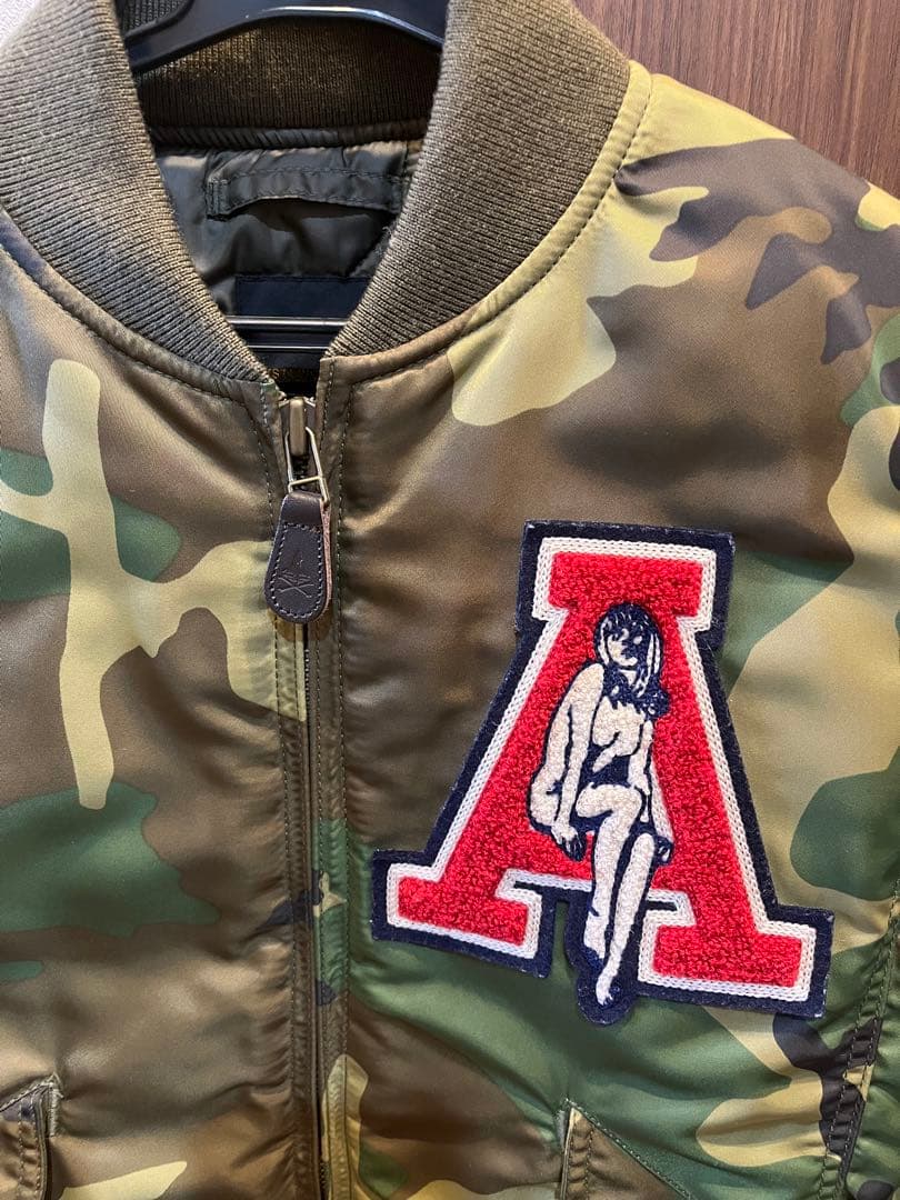 超名作HYSTERIC GLAMOUR高級AUSTINロゴ迷彩柄MA-1 S美品