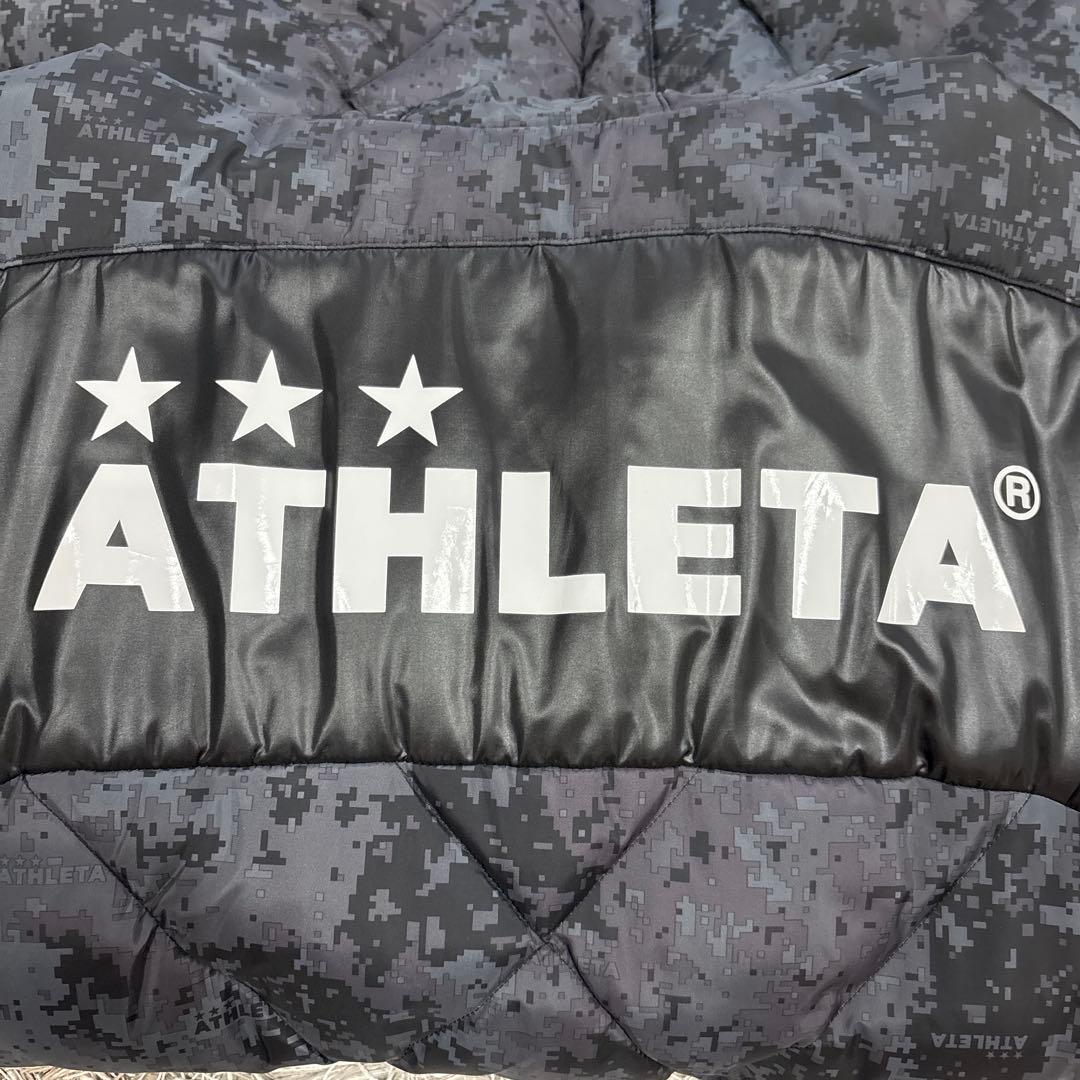 ATHLETA ベンチコート フード付き ダイヤモンドキルティング　Oサイズ