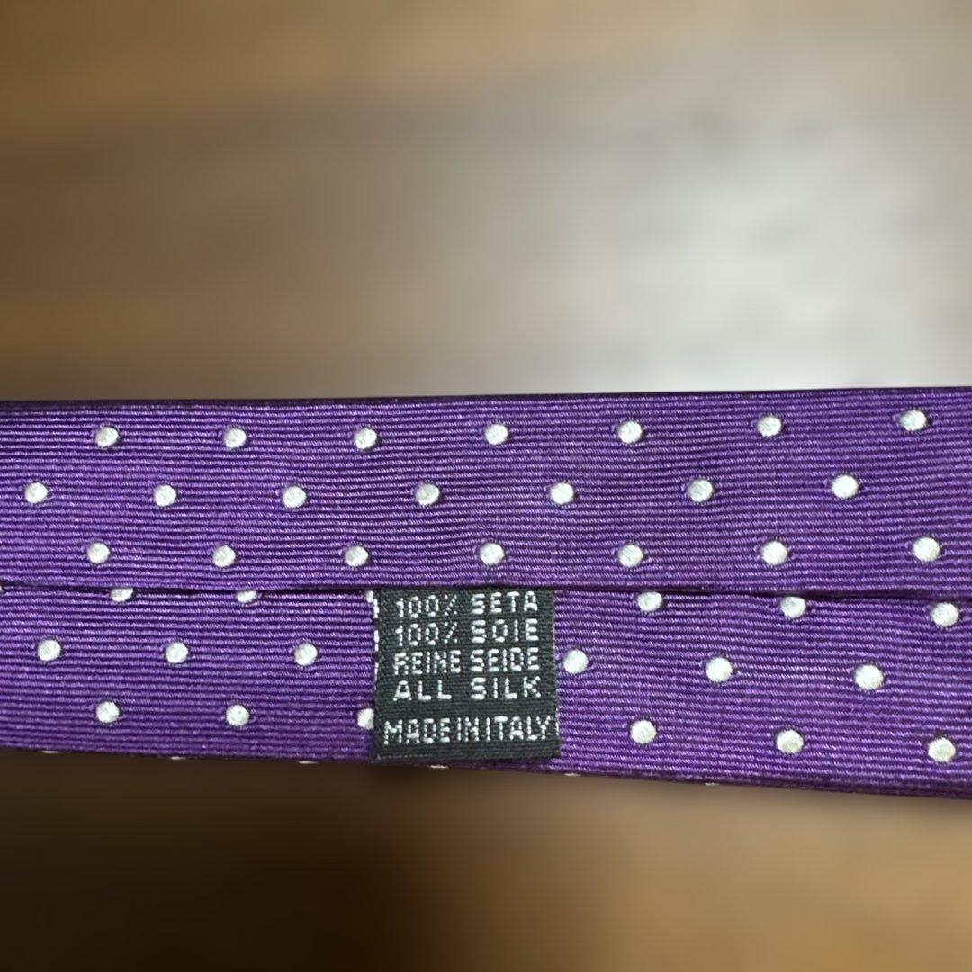 E. Marinella 紫 ドット柄 ネクタイ