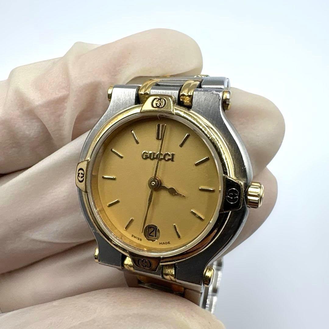 【超美品】グッチ　9000L 新品電池　腕時計　レディース
