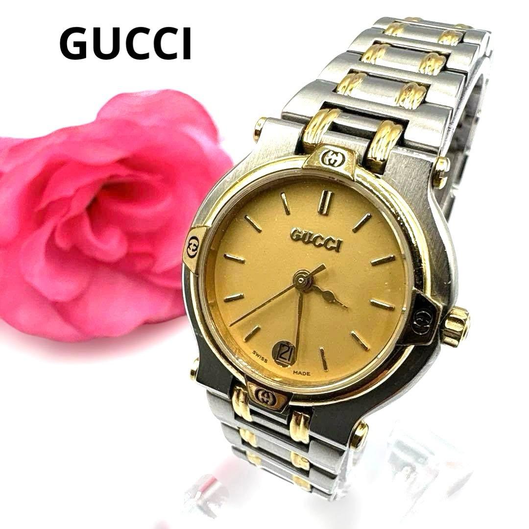 【超美品】グッチ　9000L 新品電池　腕時計　レディース