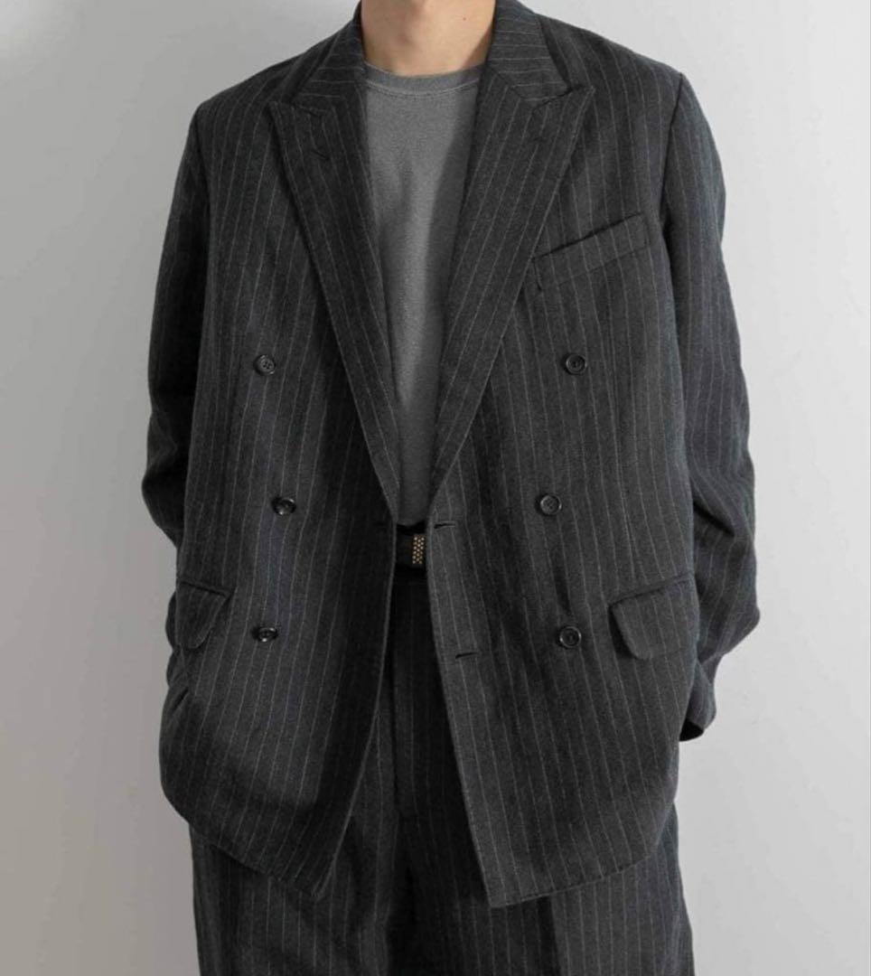 21AW A.PRESSE ストライプ ダブルブレステッドジャケット　サイズ2