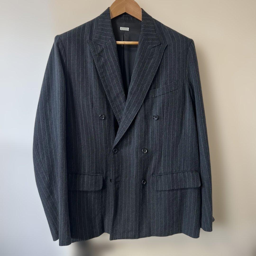 21AW A.PRESSE ストライプ ダブルブレステッドジャケット　サイズ2