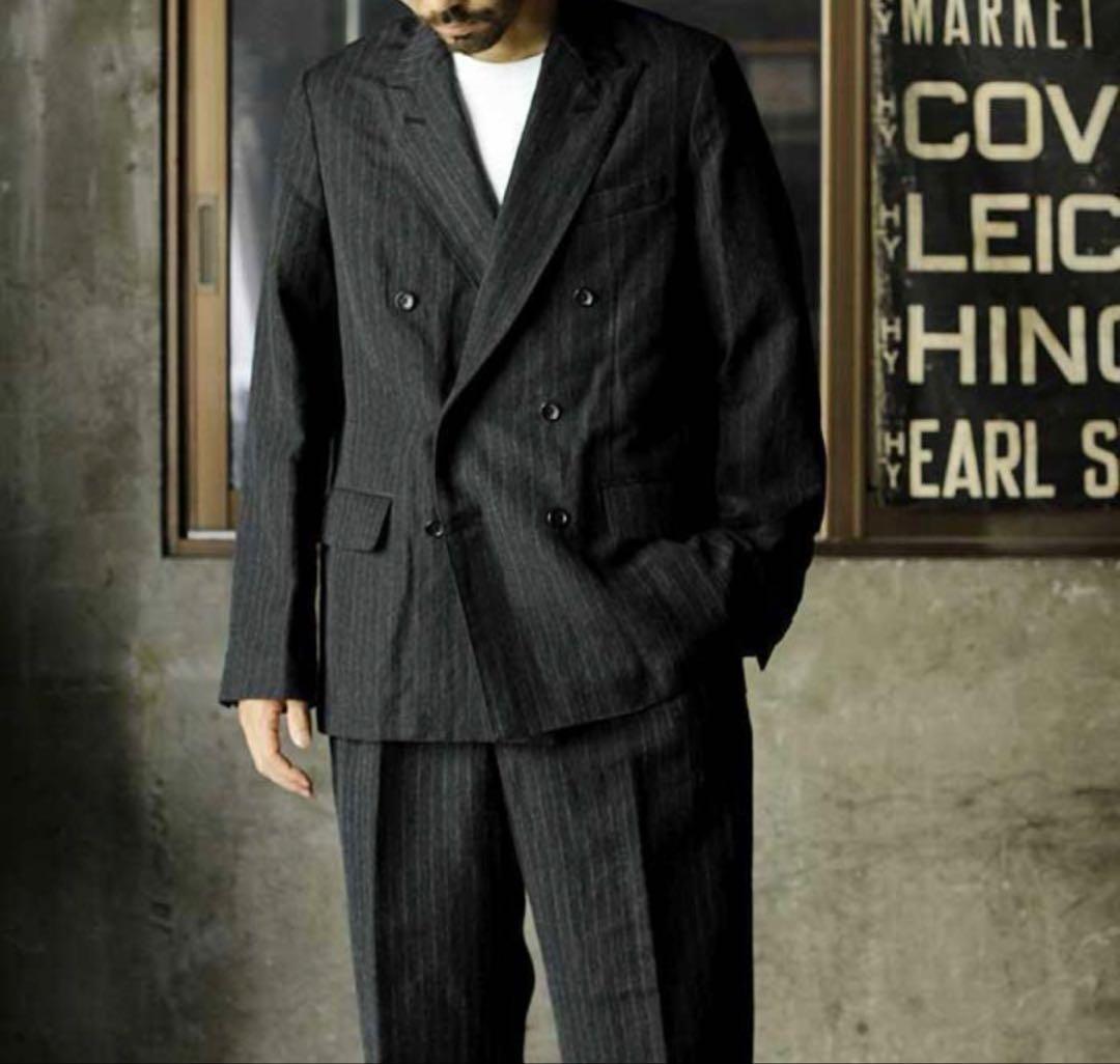 21AW A.PRESSE ストライプ ダブルブレステッドジャケット　サイズ2