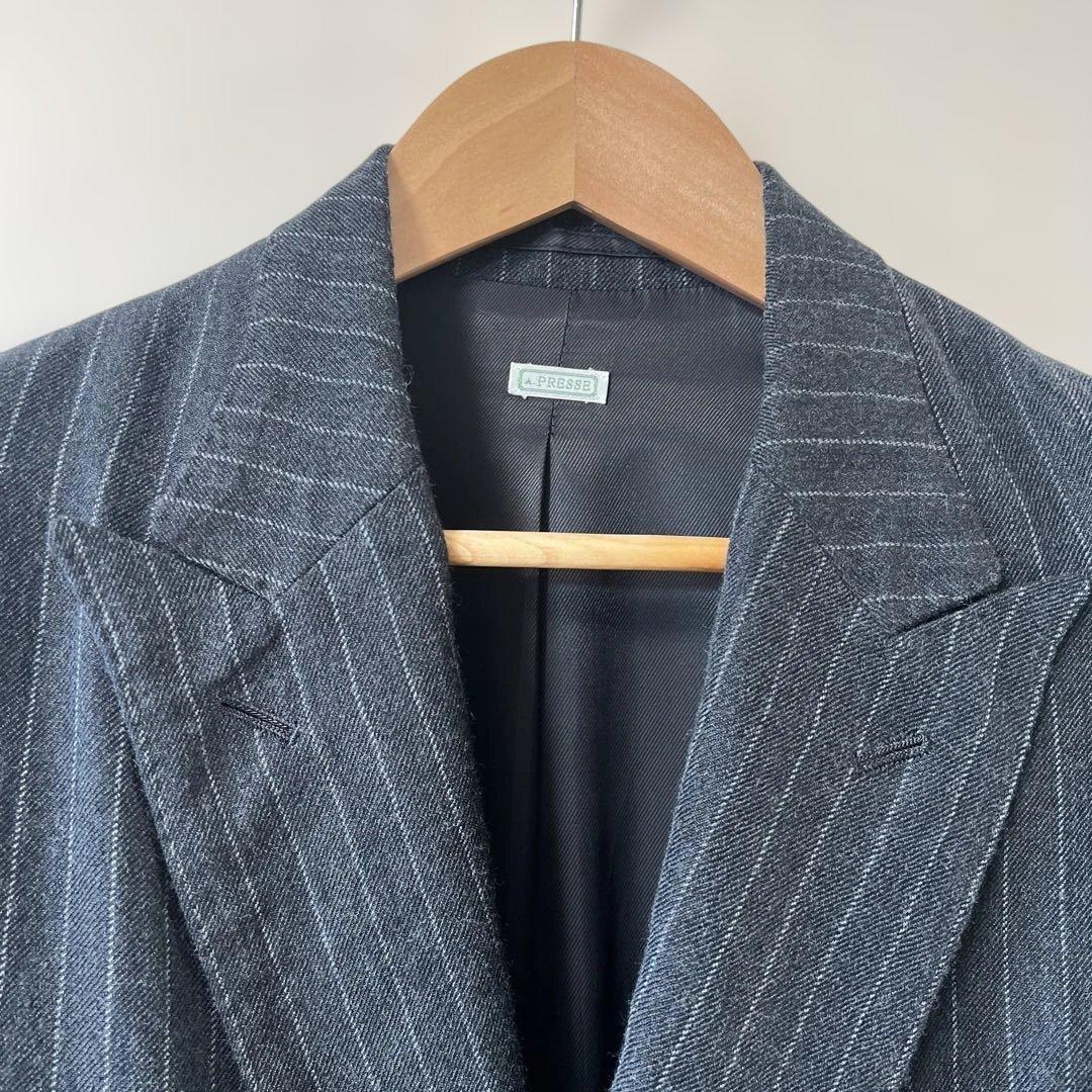 21AW A.PRESSE ストライプ ダブルブレステッドジャケット　サイズ2