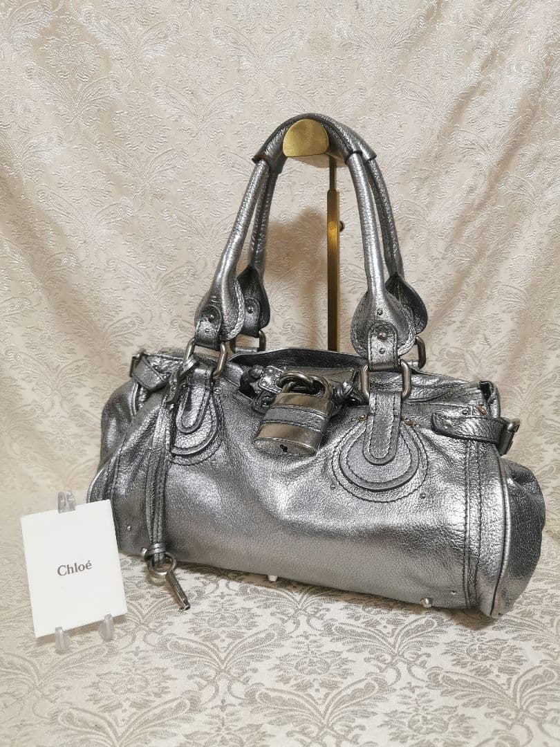 Chloe クロエ　パディントン　レザー　メタリック　　ショルダー　ハンドバッグ