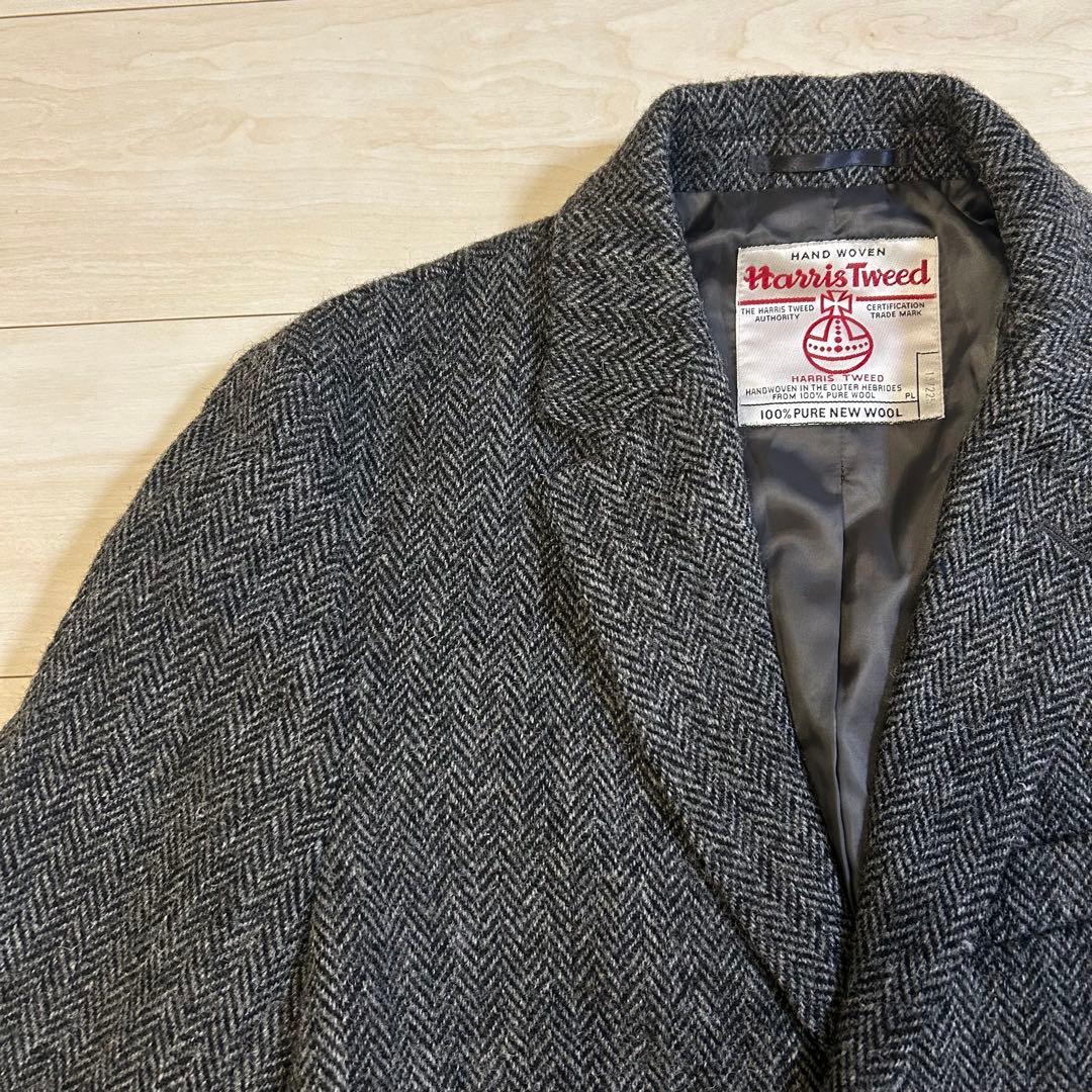 アーバンリサーチロッソ ハリスツイード チェスターコート ヘリンボー ン L