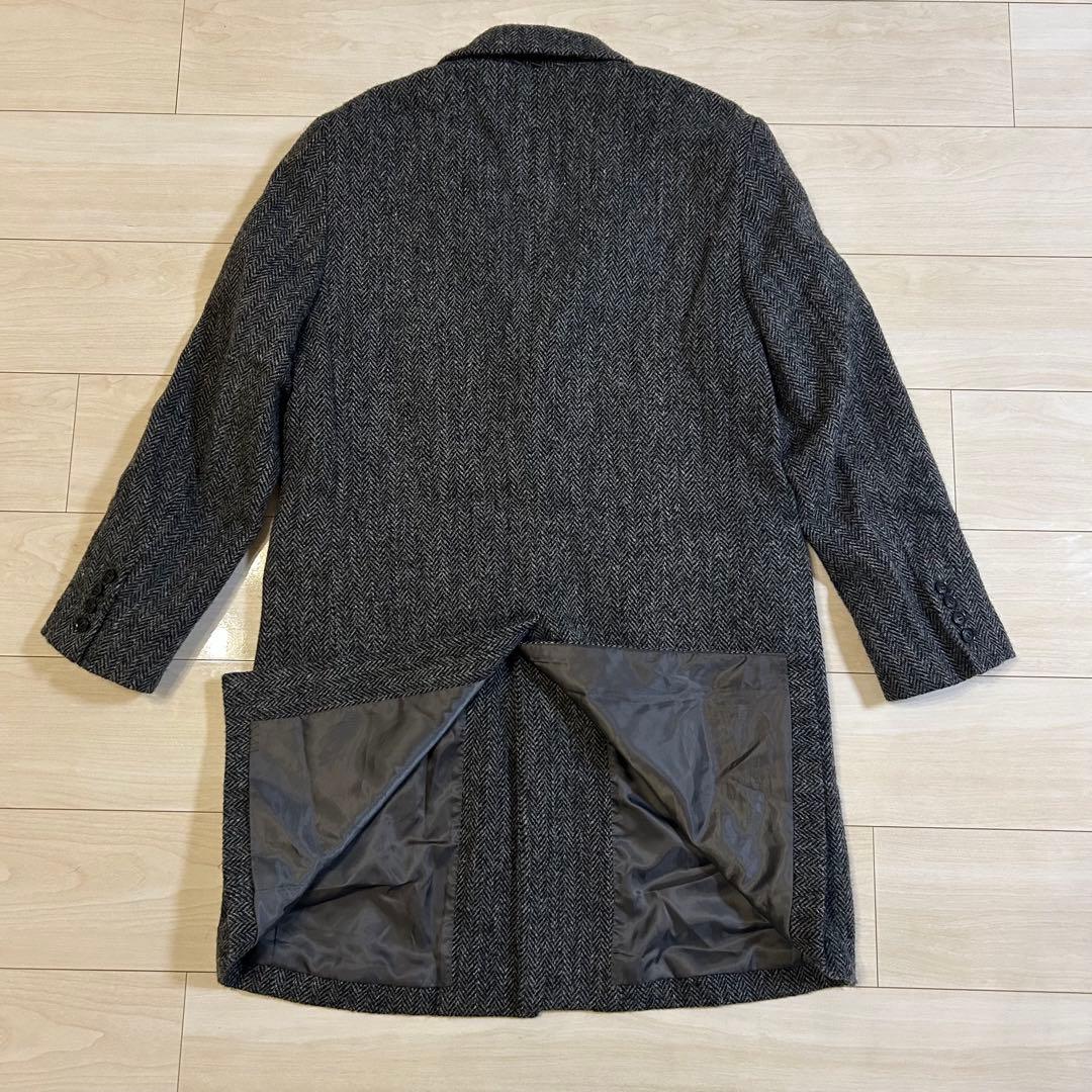アーバンリサーチロッソ ハリスツイード チェスターコート ヘリンボー ン L