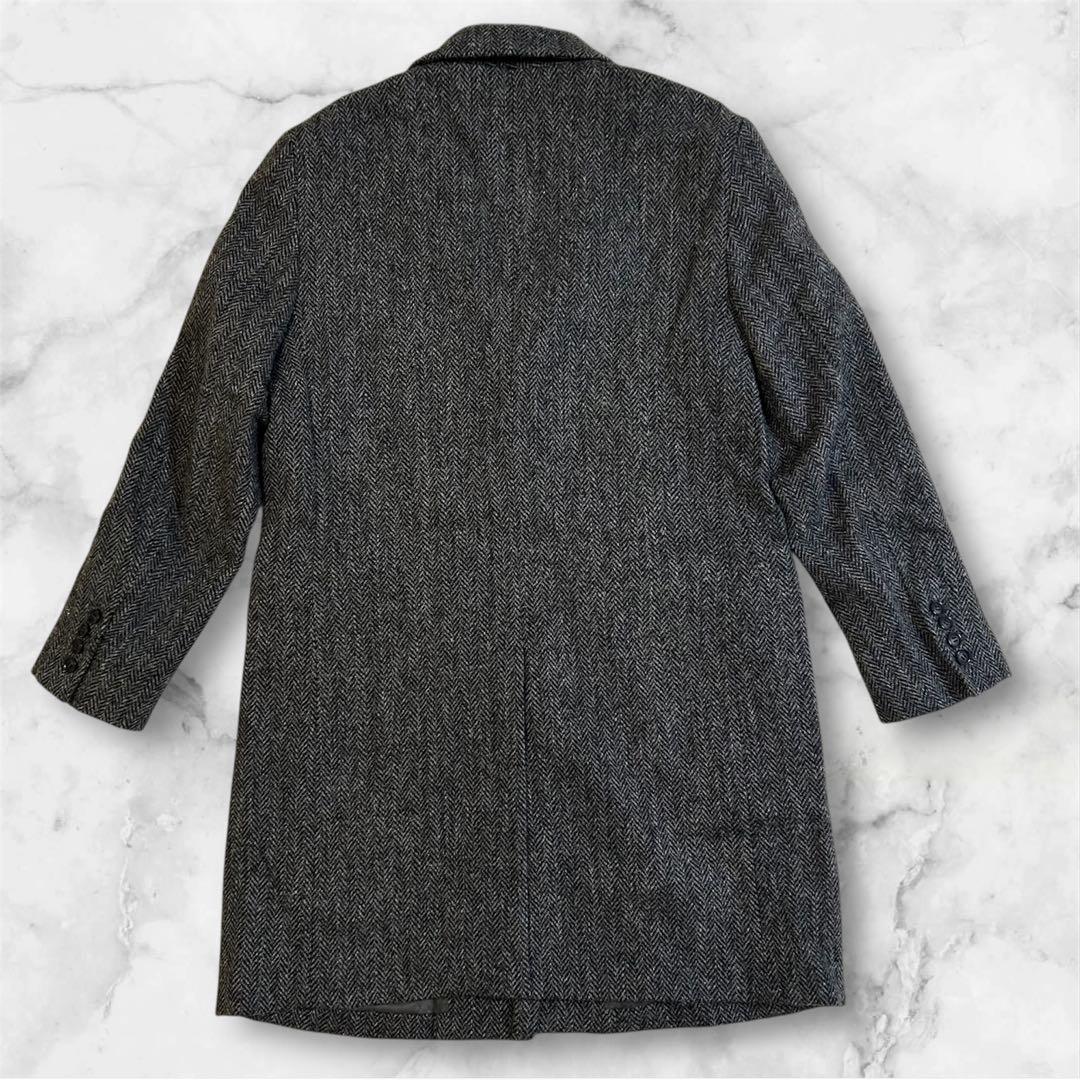 アーバンリサーチロッソ ハリスツイード チェスターコート ヘリンボー ン L