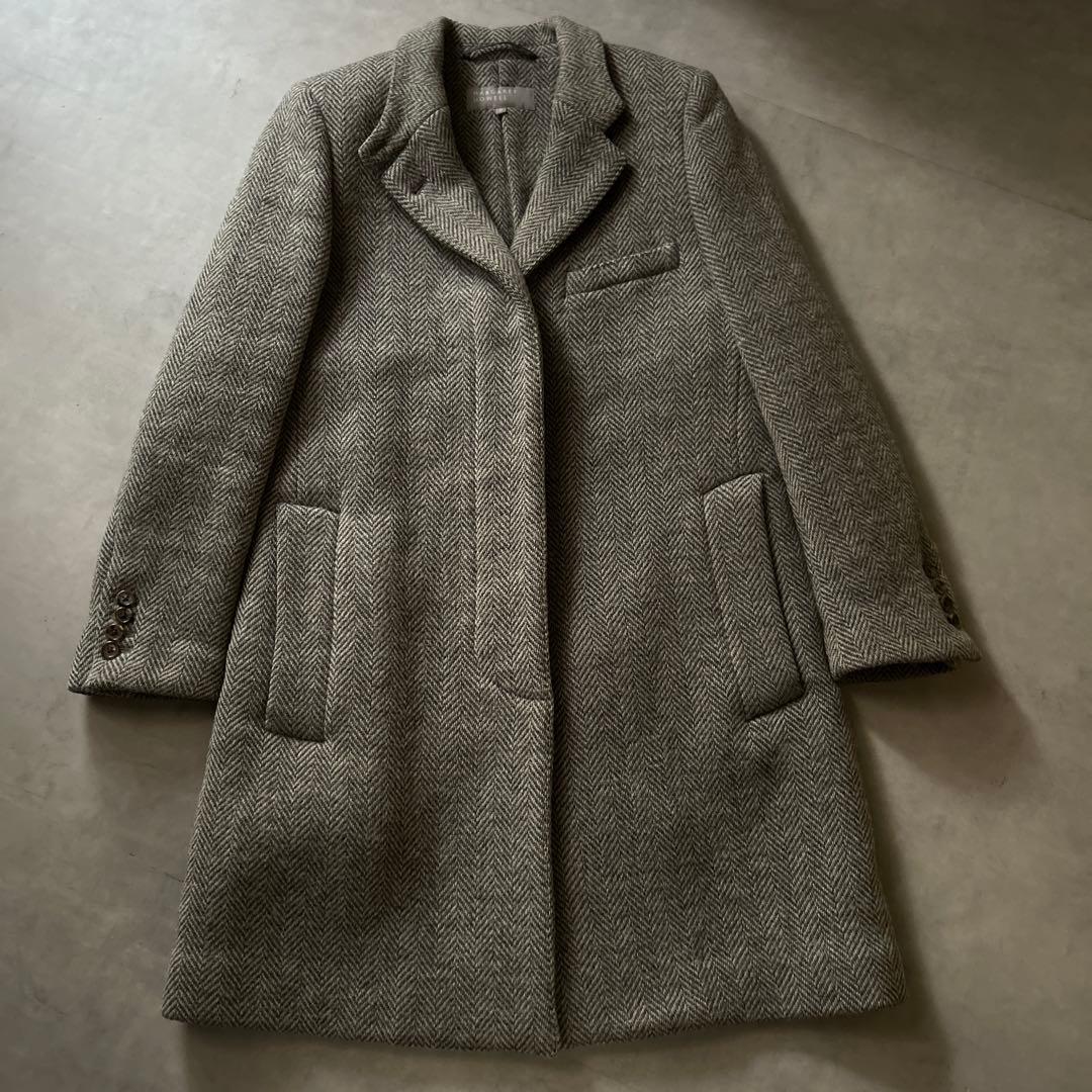 MARGARET HOWELL ヘリンボーン チェスターコート　比翼ボタン
