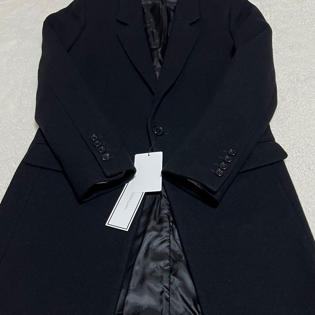 【札付き未使用極美品】ジョンローレンスサリバン　チェスターコート　カシミヤ　黒