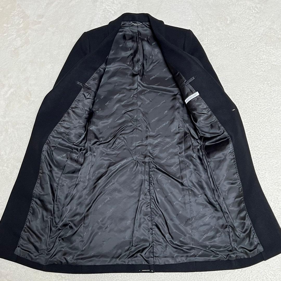 【札付き未使用極美品】ジョンローレンスサリバン　チェスターコート　カシミヤ　黒
