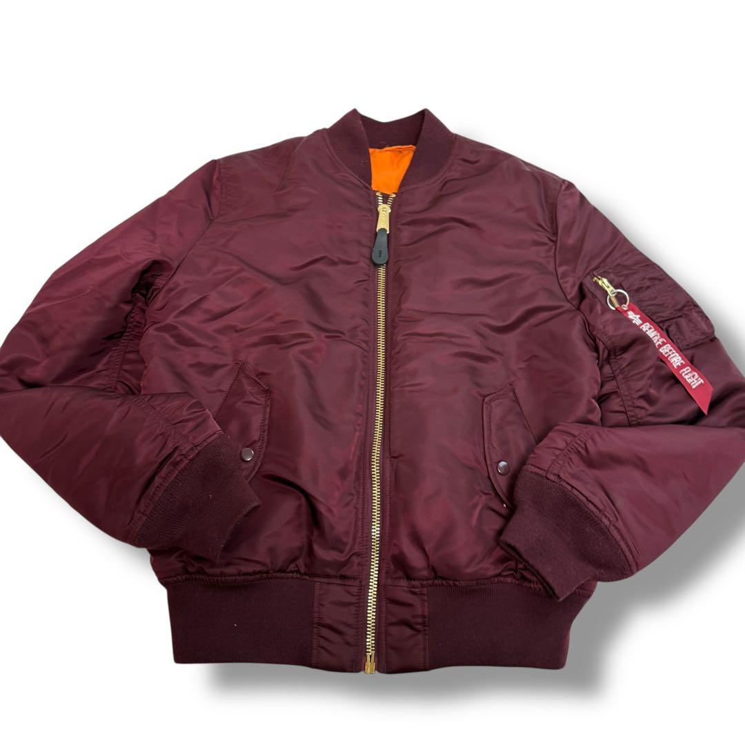 美品　alpha 1900 MA-1 フライトジャケット ボルドー　ゴールド金具