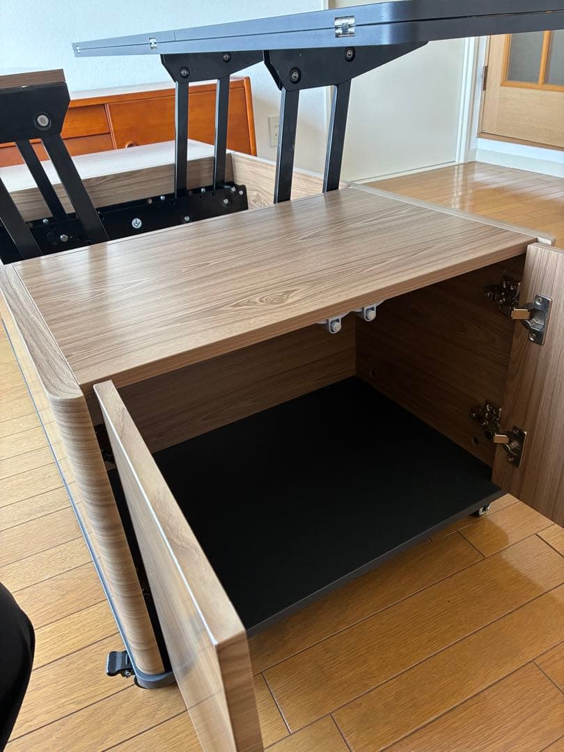 多機能 昇降式テーブル 収納付き キャスター付(トック)