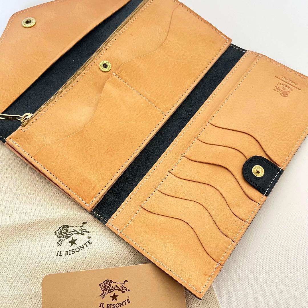 国内正規 限定 IL BISONTE ロゴプリント イルビゾンテ 長財布 ヌメ