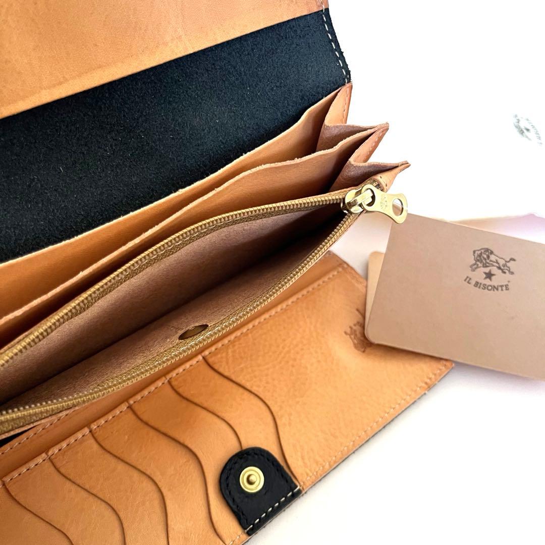 国内正規 限定 IL BISONTE ロゴプリント イルビゾンテ 長財布 ヌメ