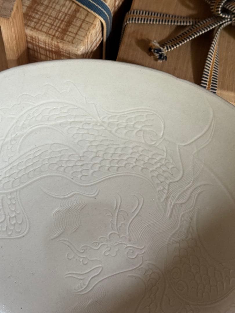 ‼️早速半額‼️リサイクルFORT‼️旧家から直送唐物③‼️中国の定窯龍文皿‼️状態極美品