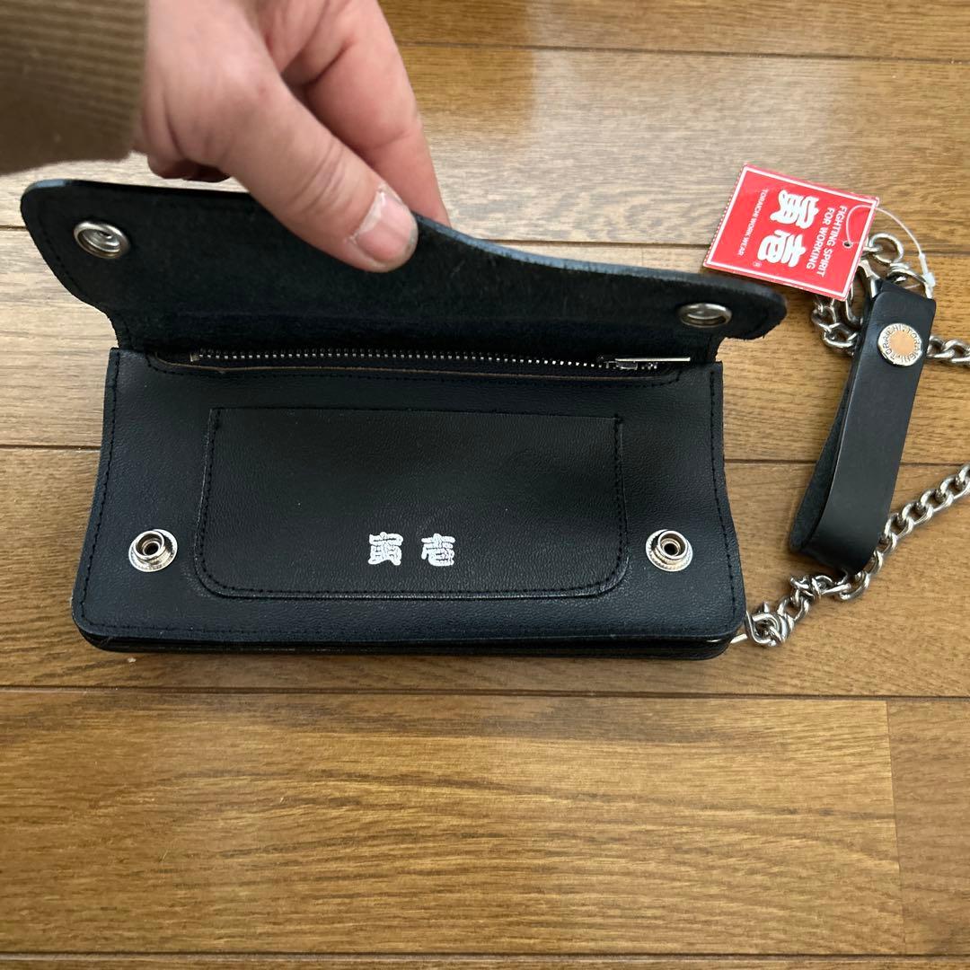 寅壱黒レザー ウォレット　財布　革財布　牛革　新品未使用