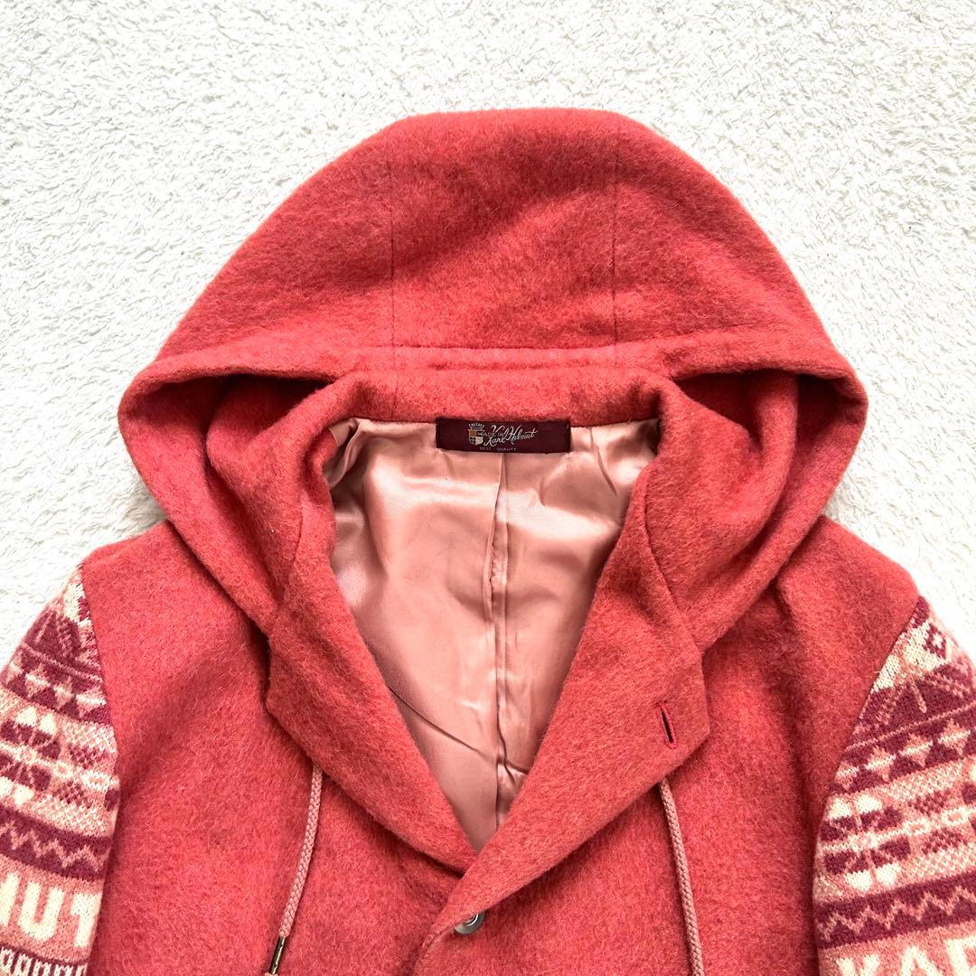 カールヘルム ジャガードニット袖 コート M ビンテージ