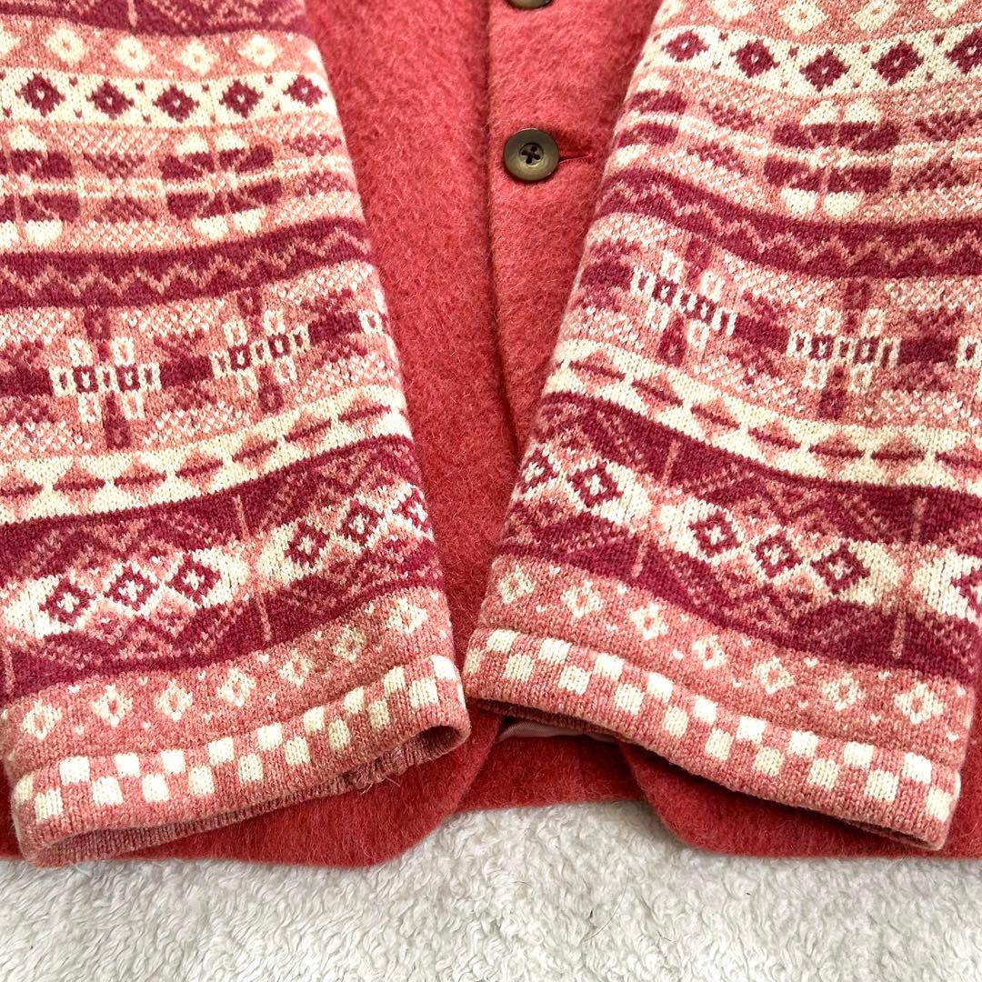 カールヘルム ジャガードニット袖 コート M ビンテージ