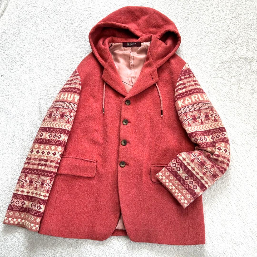 カールヘルム ジャガードニット袖 コート M ビンテージ