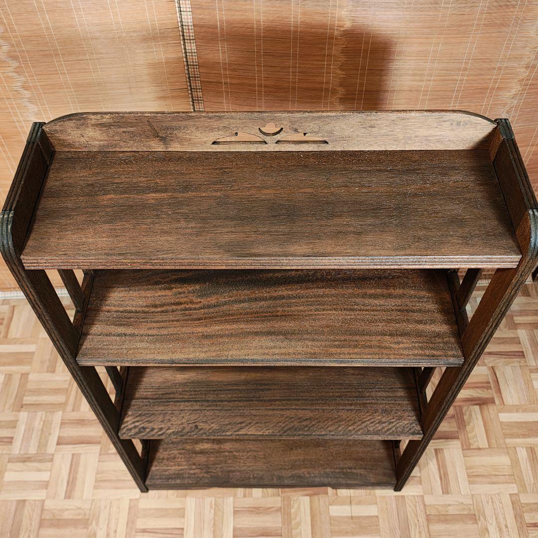 木製本棚4段　オープンラック　昭和レトロ　古家具