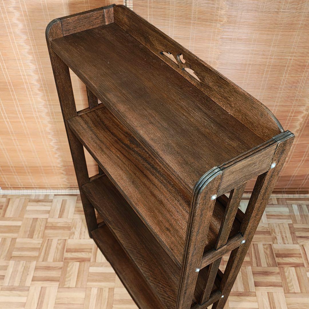 木製本棚4段　オープンラック　昭和レトロ　古家具