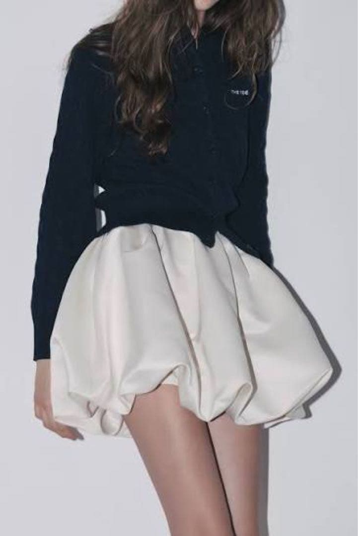 ホワイト フレアスカート ミニ丈