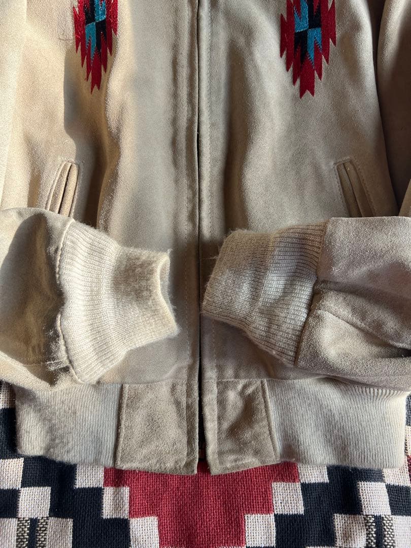 old Schott チマヨ刺繍　スエード　ブルゾン