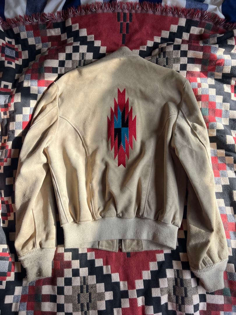 old Schott チマヨ刺繍　スエード　ブルゾン