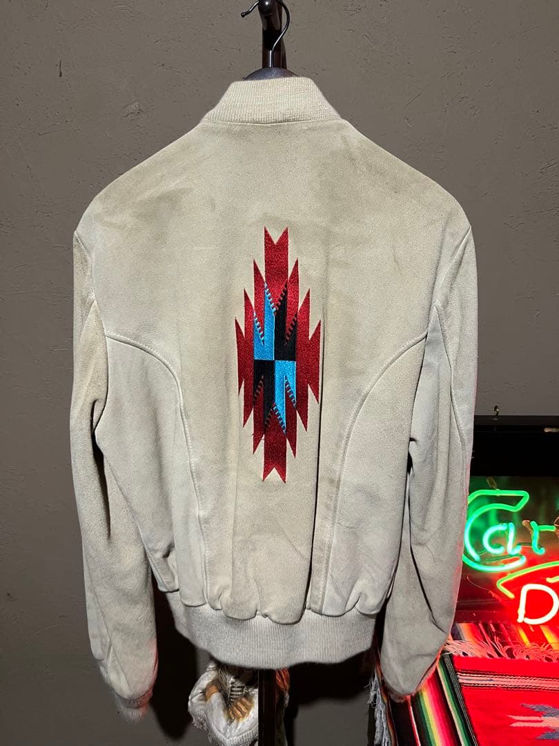 old Schott チマヨ刺繍　スエード　ブルゾン