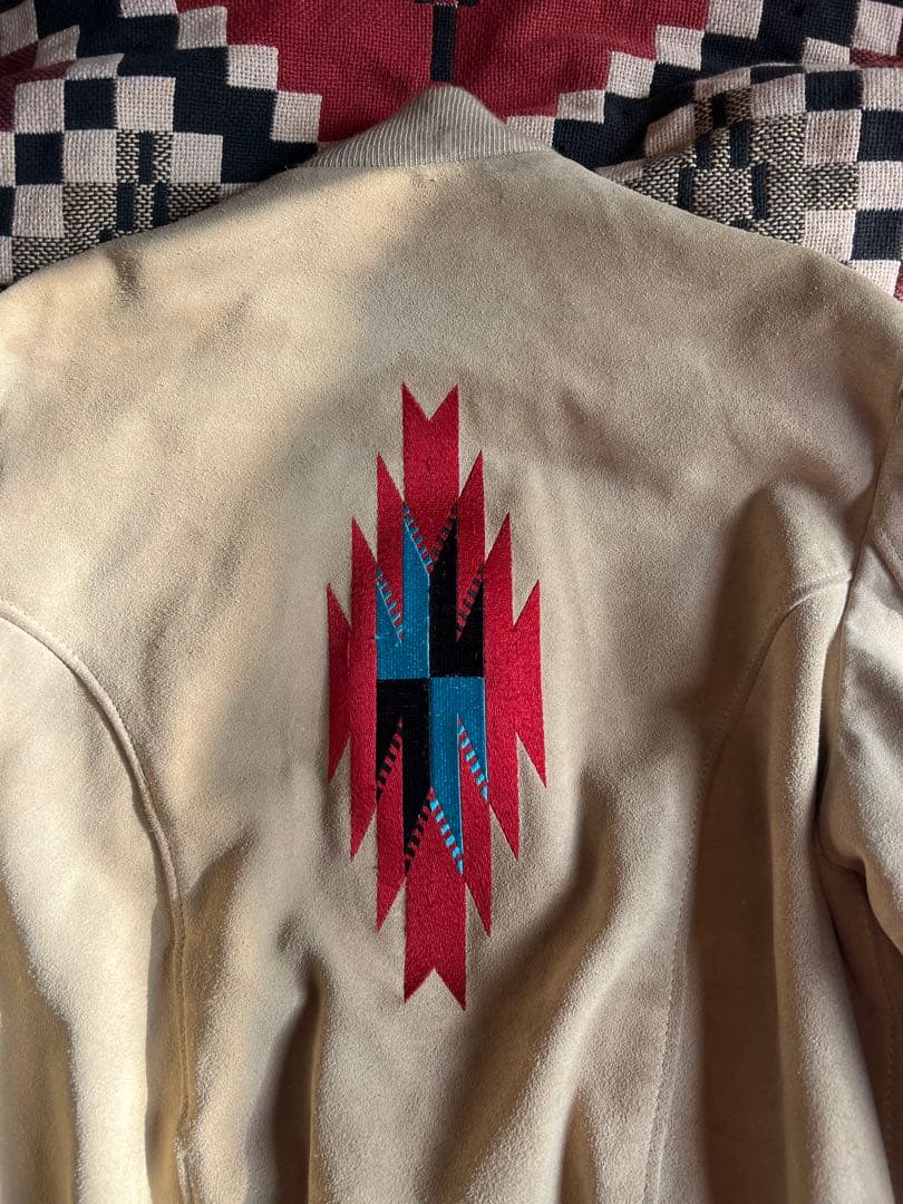 old Schott チマヨ刺繍　スエード　ブルゾン