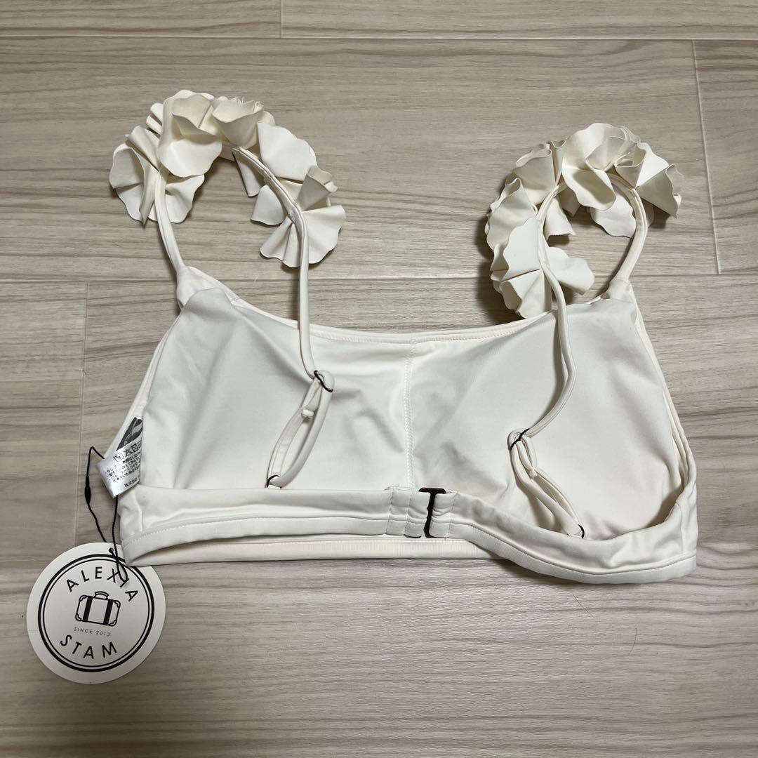 【新品】完売 ALEXIA STAM ビキニ 水着 花 ホワイト 上下セット L