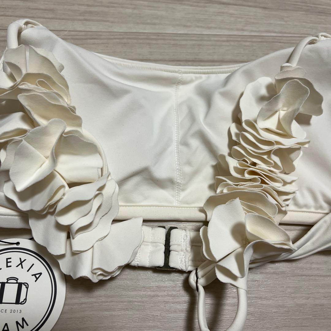 【新品】完売 ALEXIA STAM ビキニ 水着 花 ホワイト 上下セット L