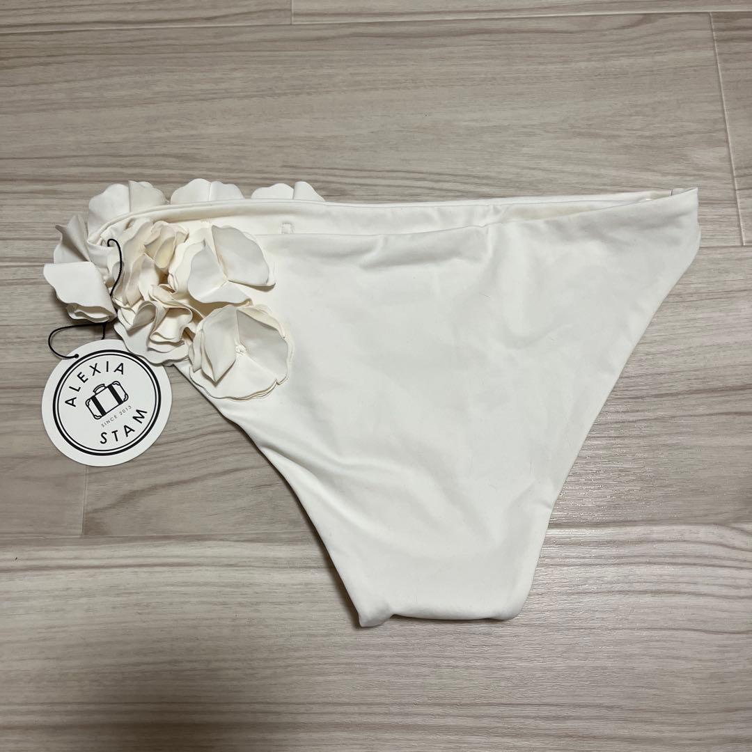 【新品】完売 ALEXIA STAM ビキニ 水着 花 ホワイト 上下セット L