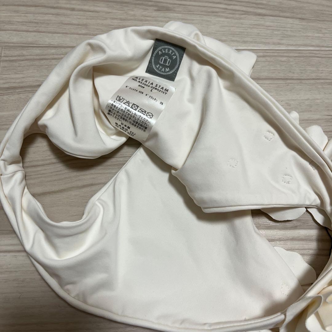 【新品】完売 ALEXIA STAM ビキニ 水着 花 ホワイト 上下セット L