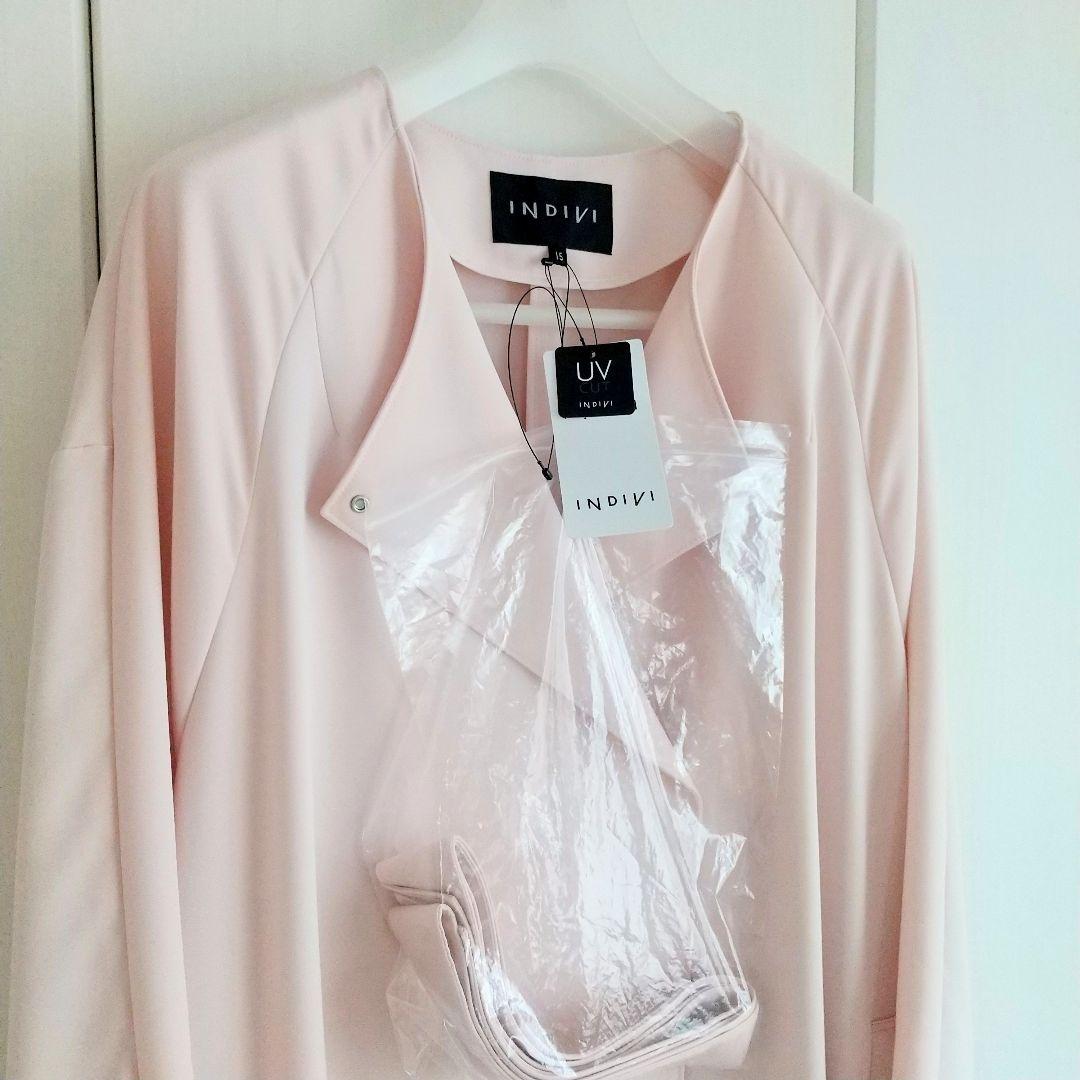 24AW／新品タグ付／INDIVI UVケア トレンチコート 大きいサイズ 15