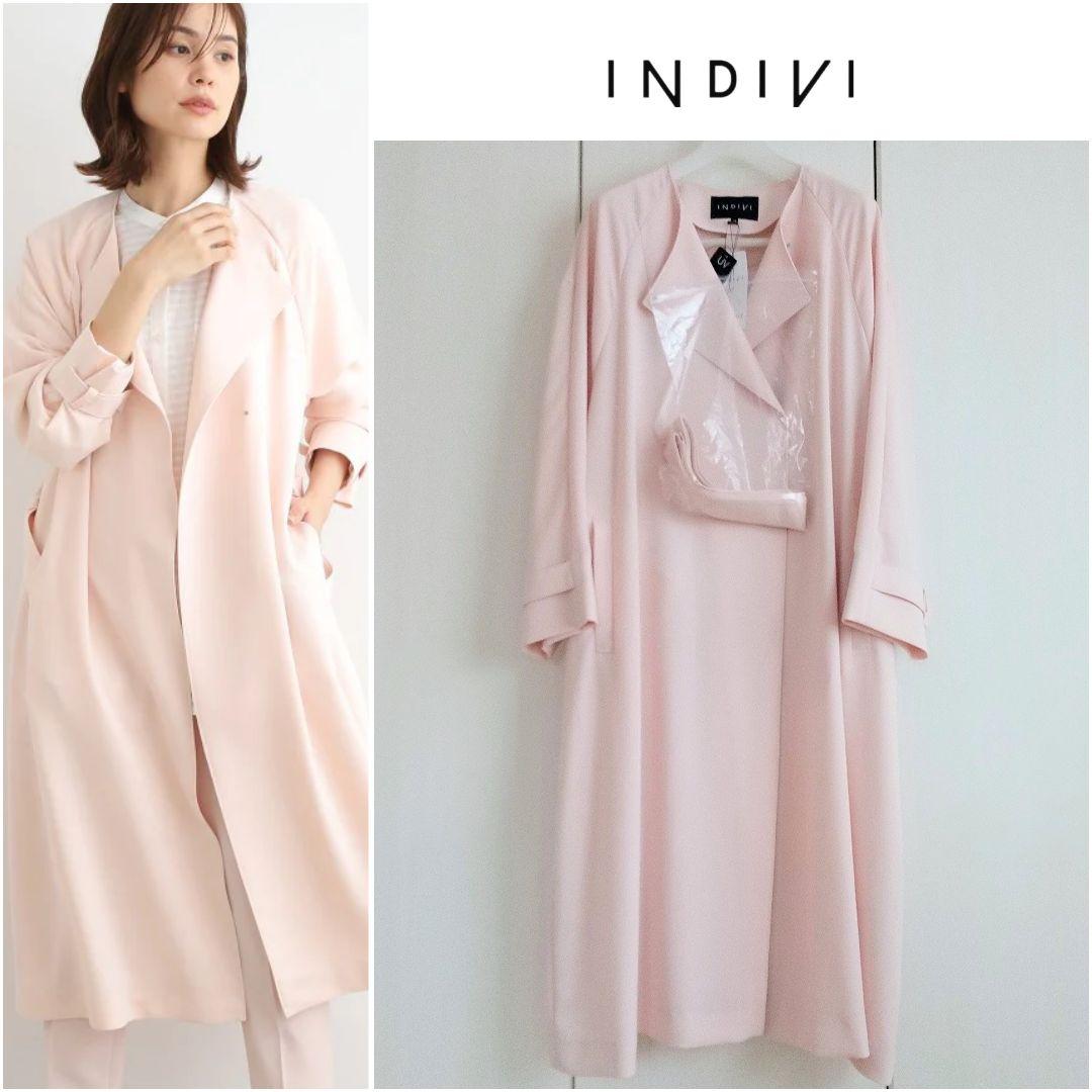 24AW／新品タグ付／INDIVI UVケア トレンチコート 大きいサイズ 15