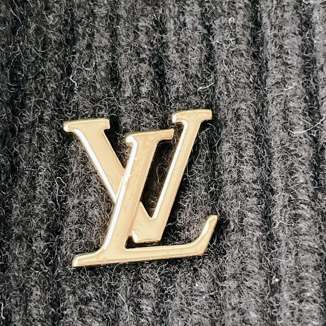 【美品】LV　ルイヴィトン　ビーニー　LVスパーク　カシミア100　ニット帽　黒