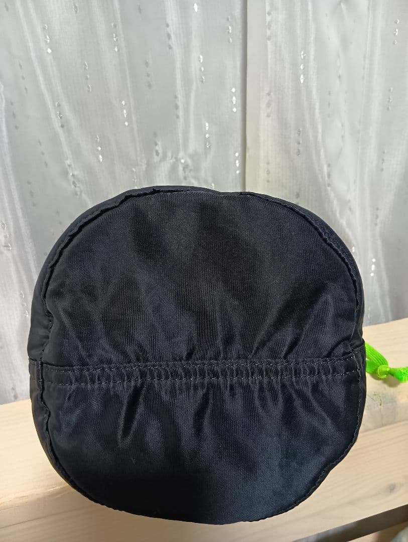 PORTER★TANKER★巾着バッグ★巾着ポーチ★ブラック☓ライムグリーン良品